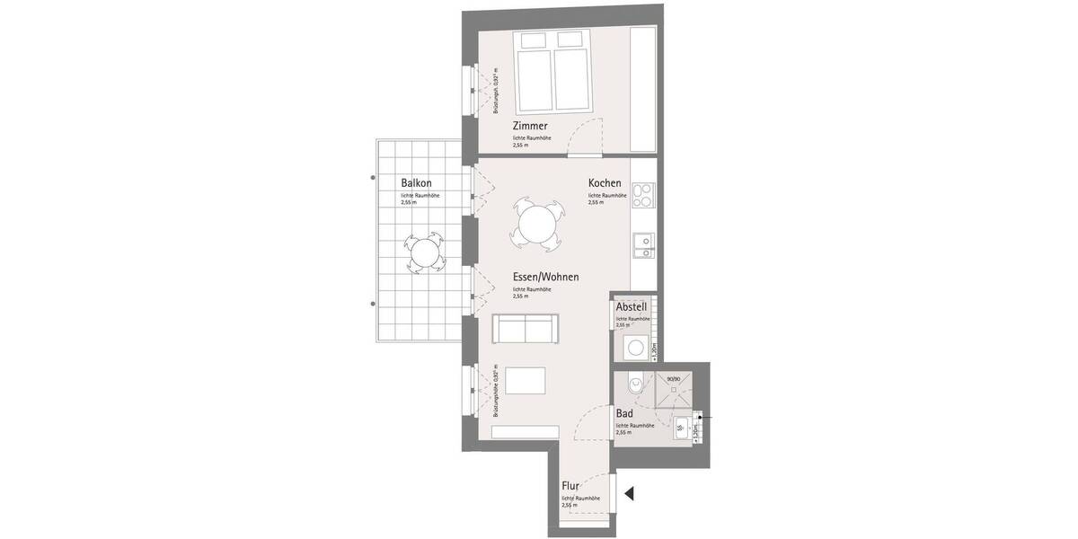 Etagenwohnung Leipzig Sellerhausen-Stünz - 2 Zimmer, 50 m&sup2;, 264.200&euro; | Angebot:26892927