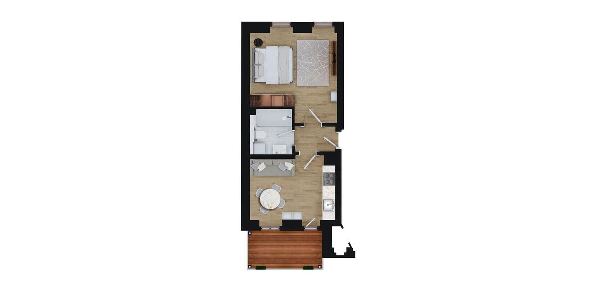 Etagenwohnung Leipzig Altwest - 1.5 Zimmer, 44 m&sup2;, 568&euro; | Angebot:26267000