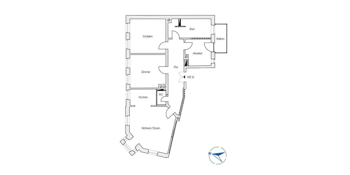 Etagenwohnung Leipzig Connewitz - 4 Zimmer, 114 m&sup2;, 335.000&euro; | Angebot:25684331