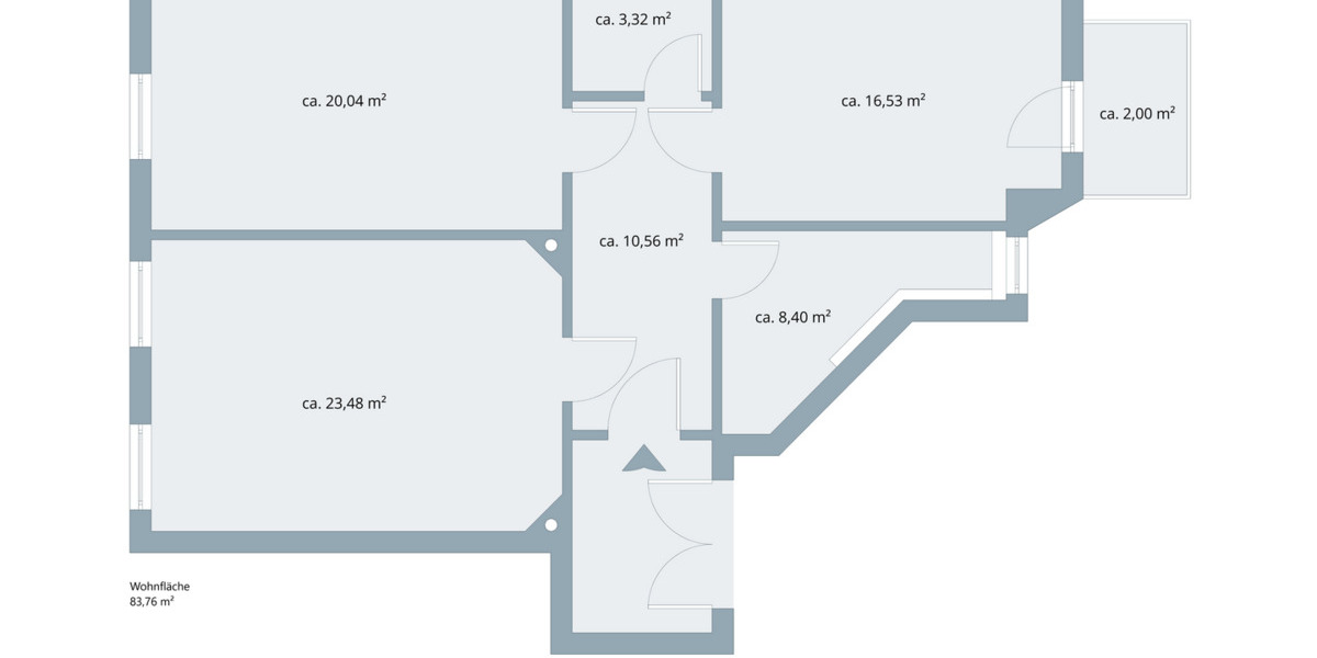 Etagenwohnung Leipzig Zentrum-West - 2 Zimmer, 84 m&sup2;, 310.000&euro; | Angebot:25777216
