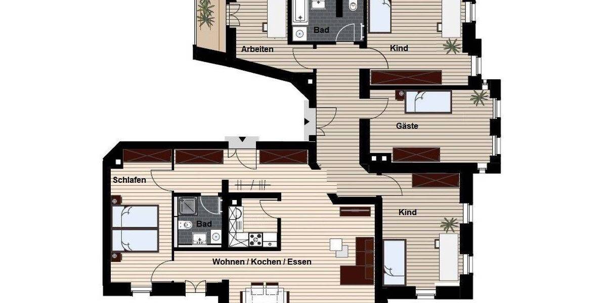 Etagenwohnung Leipzig Schönefeld-Abtnaundorf - 5 Zimmer, 143 m&sup2;, 378.950&euro; | Angebot:26486958