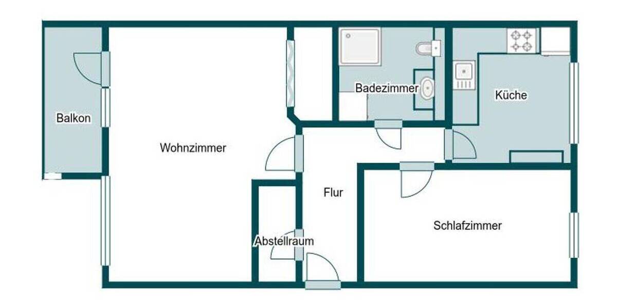 Etagenwohnung Leipzig Heiterblick - 2 Zimmer, 62 m&sup2;, 140.000&euro; | Angebot:26319344