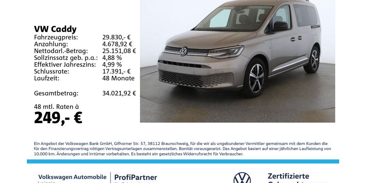 VW Caddy 41.761 km 29.830 &euro; Leipzig 04178