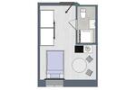 Etagenwohnung Leipzig Süd - 1 Zimmer, 25 m&sup2;, 492&euro; | Angebot:22744119