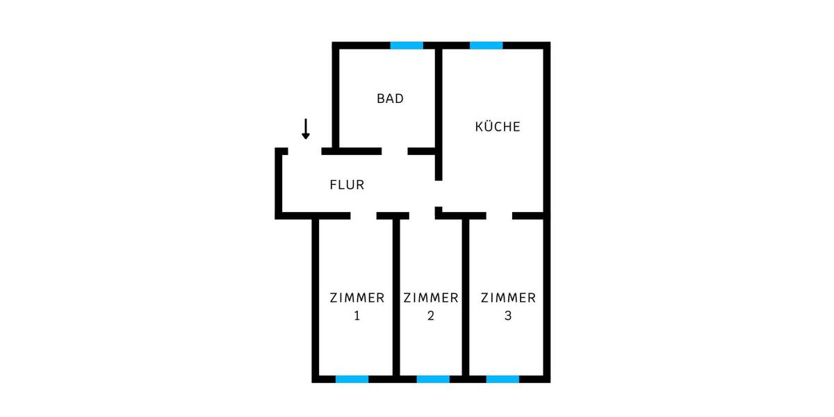 Etagenwohnung Leipzig Nordwest - 3 Zimmer, 55 m&sup2;, 166.400&euro; | Angebot:26150550