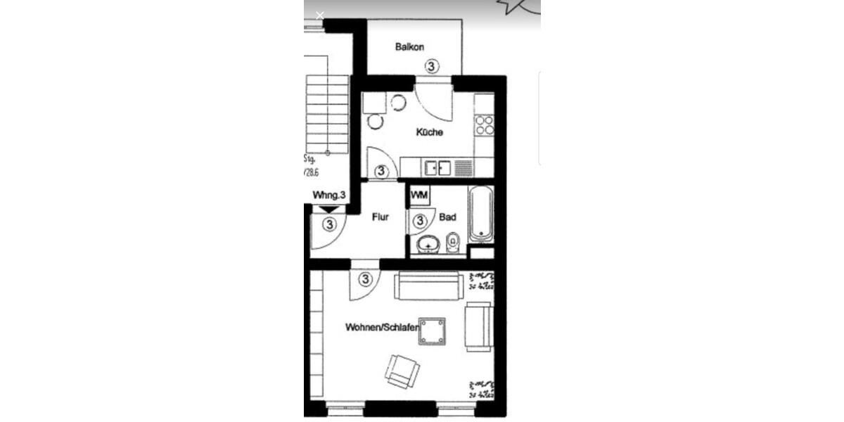 Etagenwohnung Leipzig Mitte - 1 Zimmer, 41 m&sup2;, 123.000&euro; | Angebot:25646602