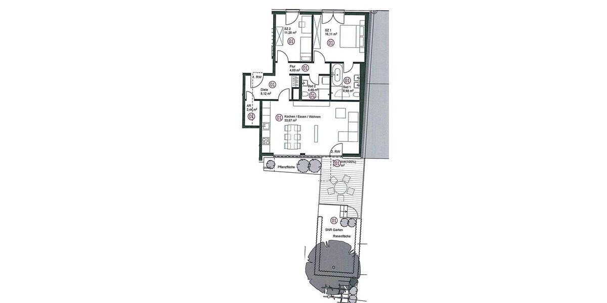 Erdgeschoßwohnung Leipzig Südost - 3 Zimmer, 94 m&sup2;, 1.406&euro; | Angebot:26249458