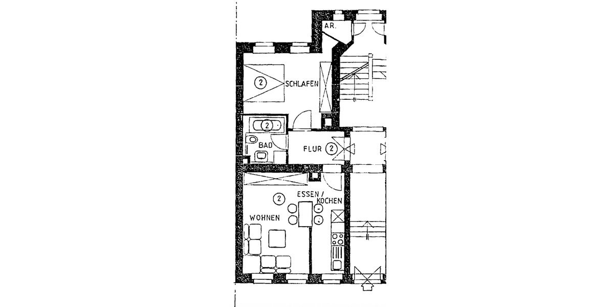 Etagenwohnung Leipzig Neustadt-Neuschönefeld - 2 Zimmer, 47 m&sup2;, 130.000&euro; | Angebot:25736484