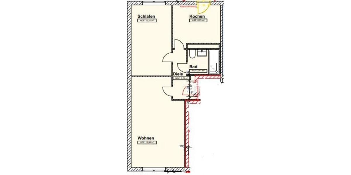 Etagenwohnung Eilenburg - 2 Zimmer, 47 m&sup2;, 321&euro; | Angebot:22398765