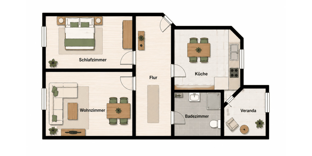 Etagenwohnung Leipzig Reudnitz-Thonberg - 2 Zimmer, 62 m&sup2;, 170.000&euro; | Angebot:26229593