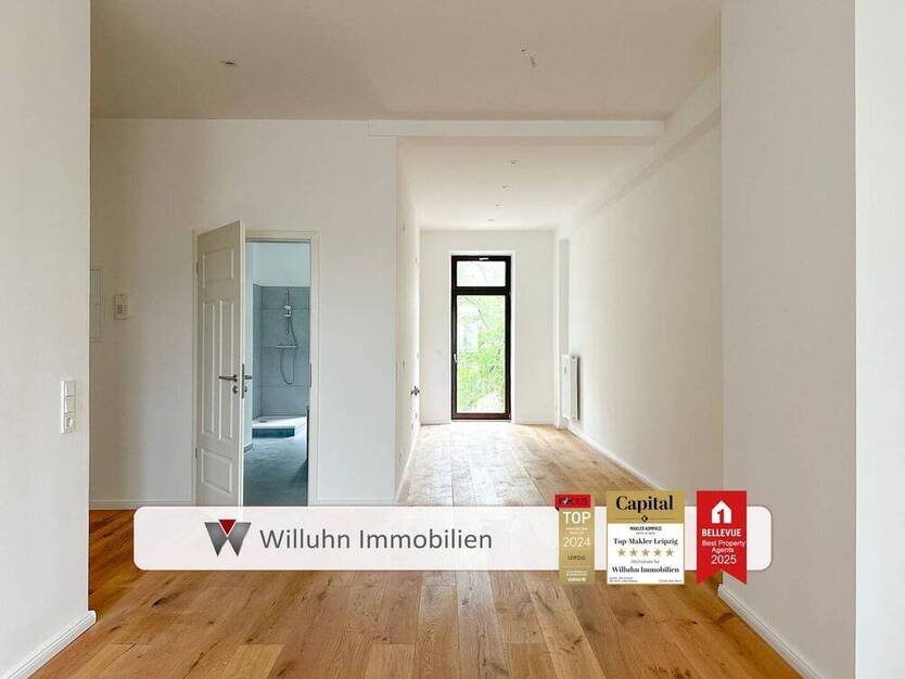 Bezugsfrei! Exklusives BadeZimmer | Parkett | Westbalkon | Fernwärme | am Leipziger Zentrum!