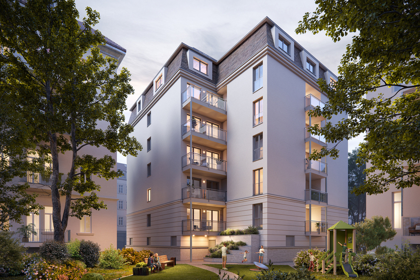 KfW40-Neubauprojekt in der beliebten Südvorstadt: 4Raum-Wohnung mit großem Balkon zum Eigentum