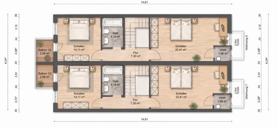 Maisonettenwohnung Leipzig Süd - 3 Zimmer, 93 m&sup2;, 1.149&euro; | Angebot:26059841