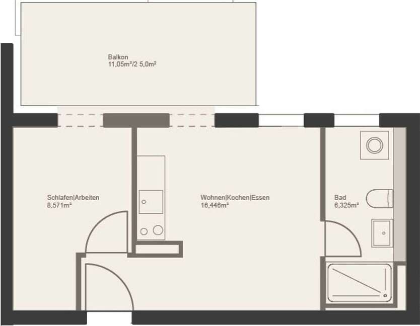 Lichtdurchflutete Wohnung mit Designausstattung und großem Balkon in der Nähe des Völkerschlachtdenkmals 2 zimmer