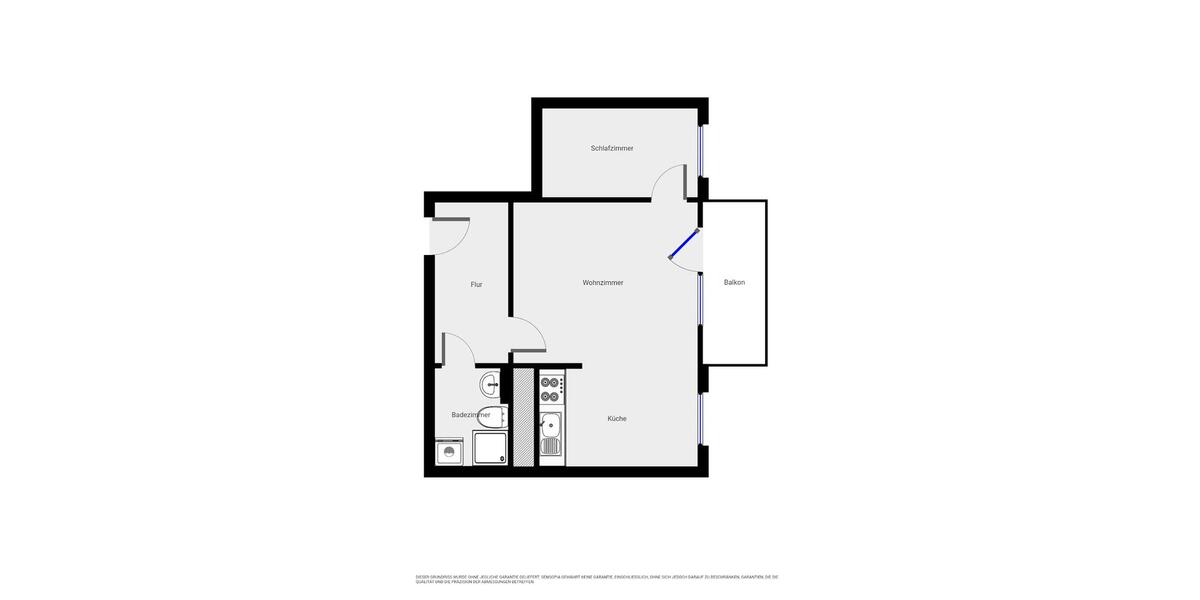 Etagenwohnung Leipzig Lausen-Grünau - 2 Zimmer, 43 m&sup2;, 433&euro; | Angebot:26101444