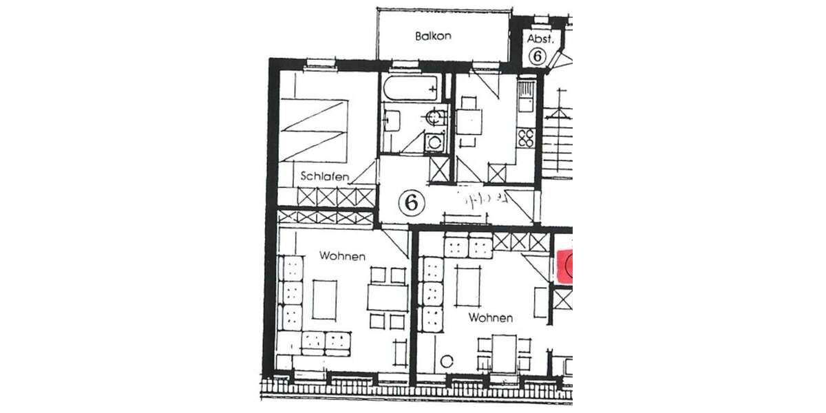 Gut gepflegte, vermietete 2-Zimmer-Wohnung mit Balkon – Heizungsanlage kürzlich erneuert 2 zimmer