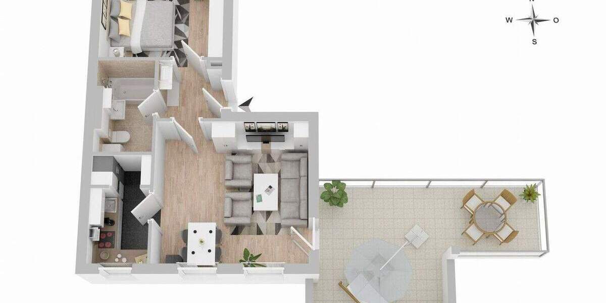 Etagenwohnung Taucha Graßdorf - 2 Zimmer, 61 m&sup2;, 710&euro; | Angebot:25820703