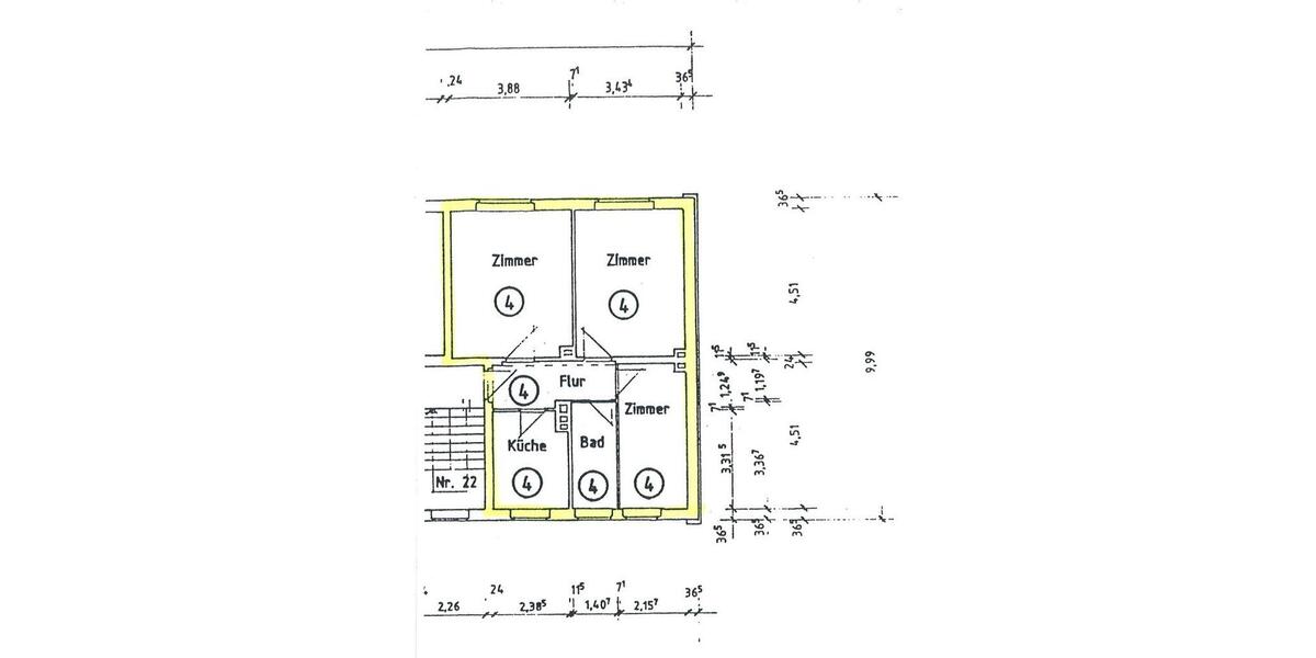 Etagenwohnung Delitzsch - 3 Zimmer, 57 m&sup2;, 560&euro; | Angebot:26413822