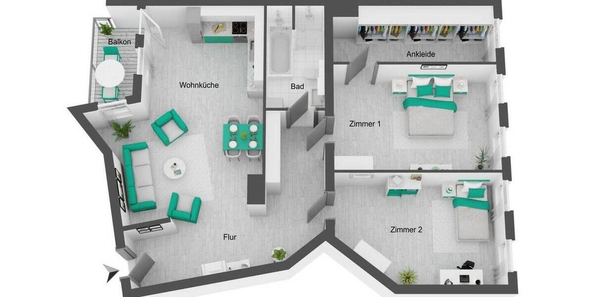 Etagenwohnung Leipzig Möckern - 4 Zimmer, 104 m&sup2;, 1.400&euro; | Angebot:26891595