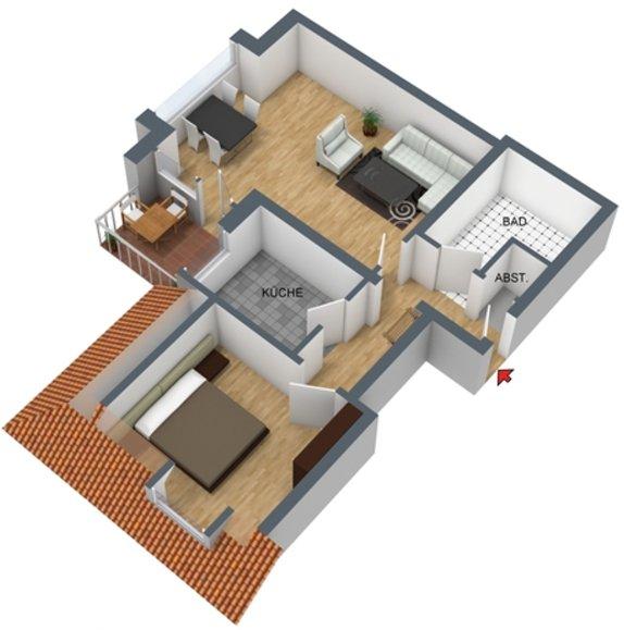 Dachgeschoßwohnung Markkleeberg - 2 Zimmer, 55 m&sup2;, 215.000&euro; | Angebot:26585232