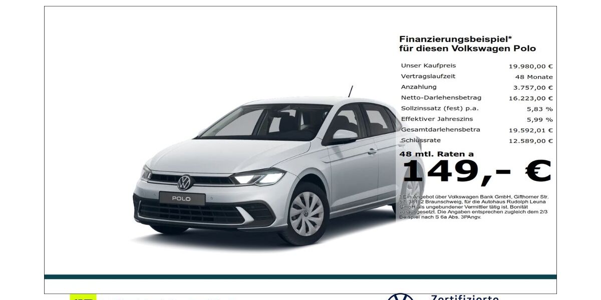 VW Polo 8.650 km 19.980 &euro; Leuna 06237