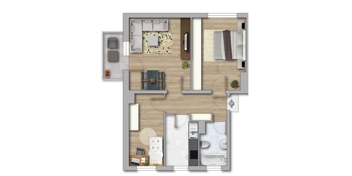 Etagenwohnung Merseburg - 3 Zimmer, 59 m&sup2;, 352&euro; | Angebot:26662545