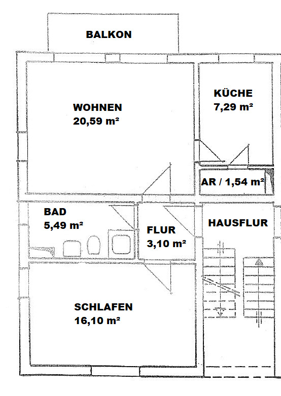 Neu renoviert- 2 Zimmerwohnung mit Balkon in guter Lage zimmer