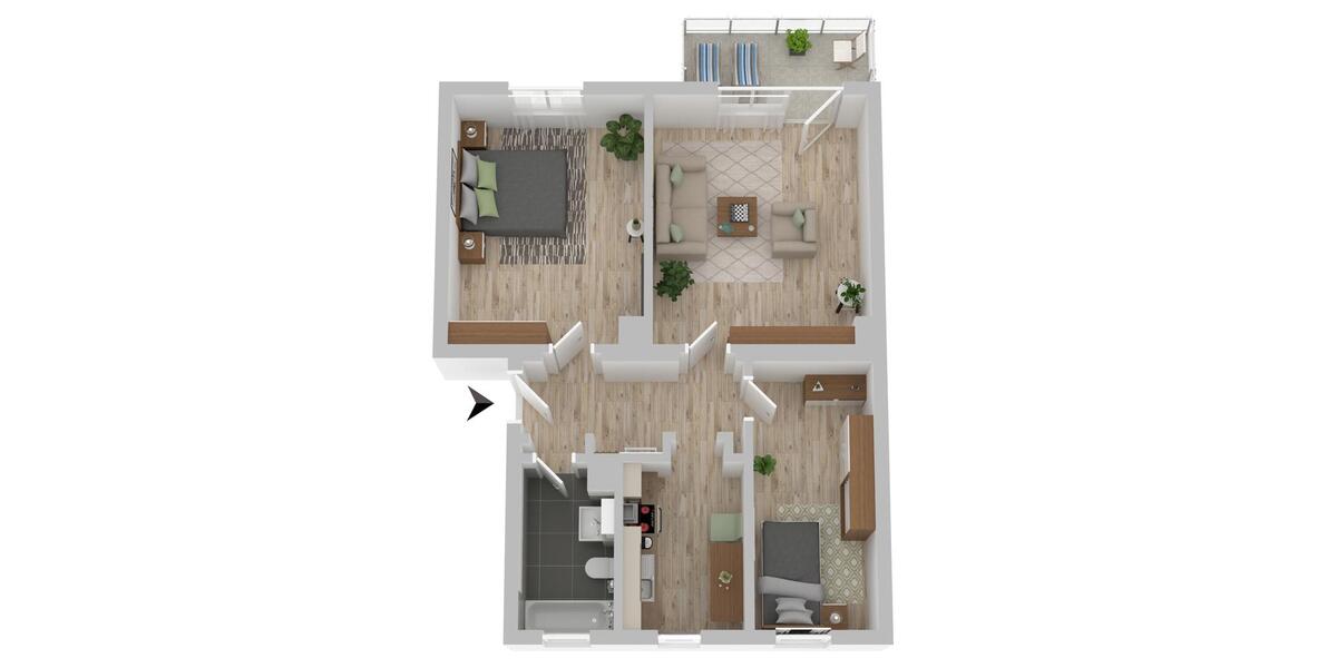 Etagenwohnung Groitzsch - 3 Zimmer, 60 m&sup2;, 451&euro; | Angebot:26424128