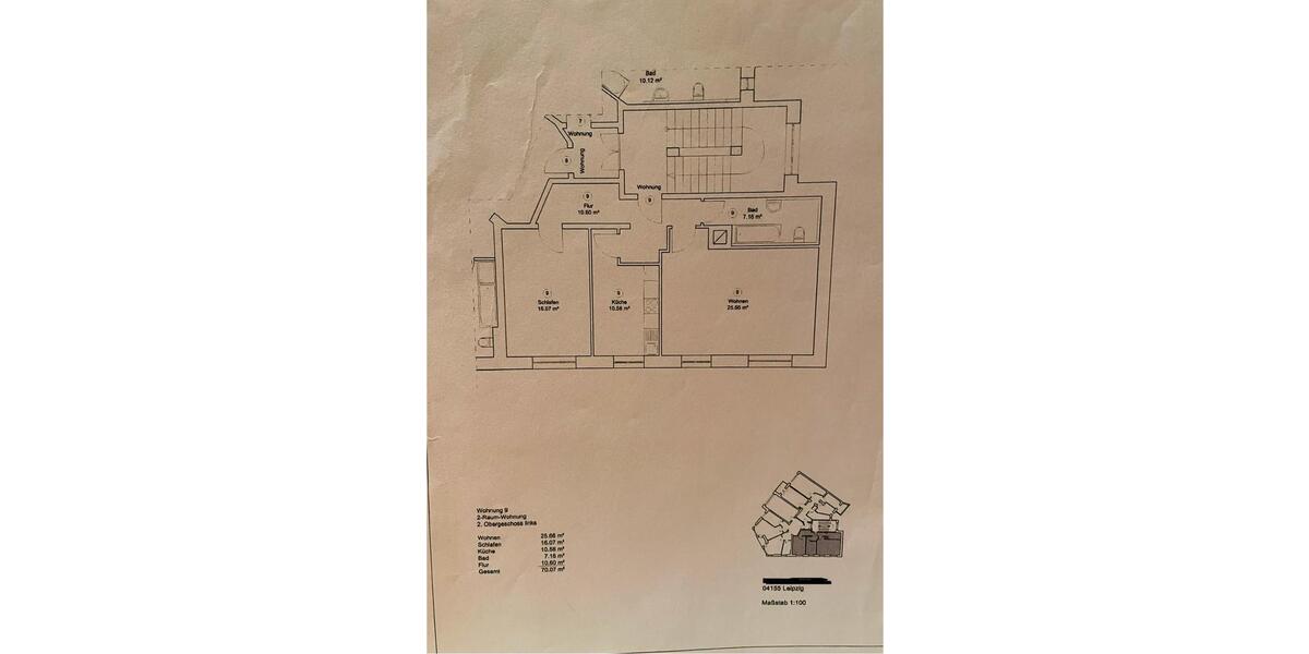 Etagenwohnung Leipzig Mitte - 2 Zimmer, 70 m&sup2;, 660&euro; | Angebot:26423249