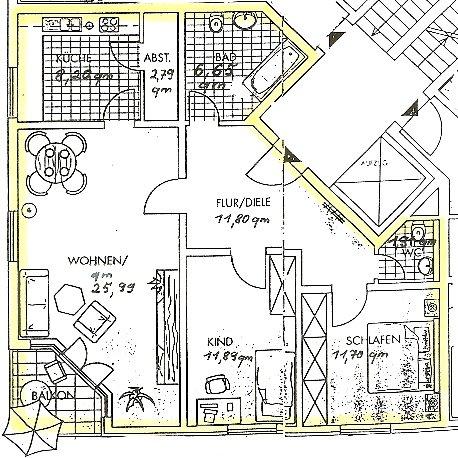Etagenwohnung Schkeuditz - 3 Zimmer, 83 m&sup2;, 200.000&euro; | Angebot:27270870
