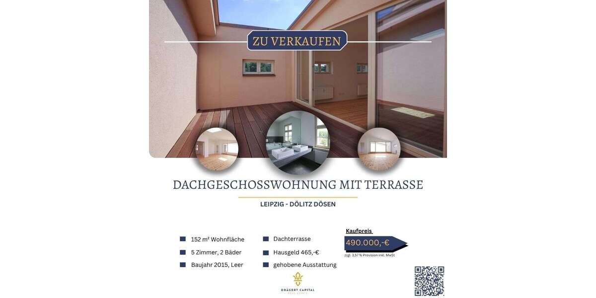 Etagenwohnung Leipzig / Dölitz-Dösen Dösen - 5 Zimmer, 152 m&sup2;, 490.000&euro; | Angebot:25898102