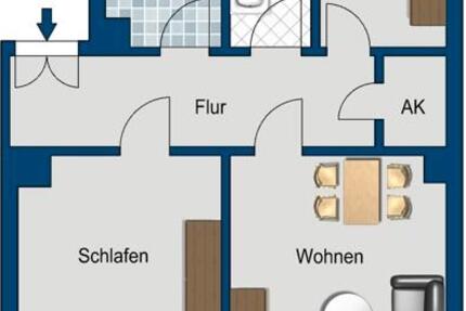 Frisch sanierte 3 Raum Wohnung zu vermieten zimmer