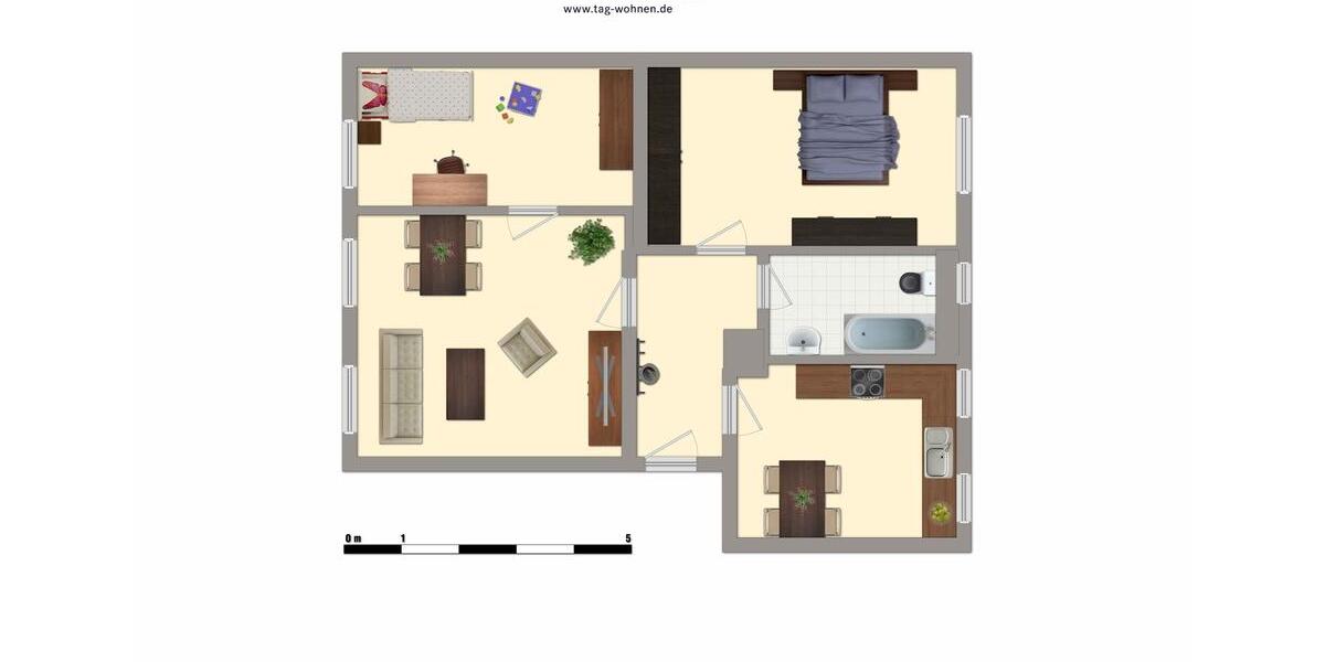 Etagenwohnung Merseburg - 3 Zimmer, 51 m&sup2;, 330&euro; | Angebot:26382349