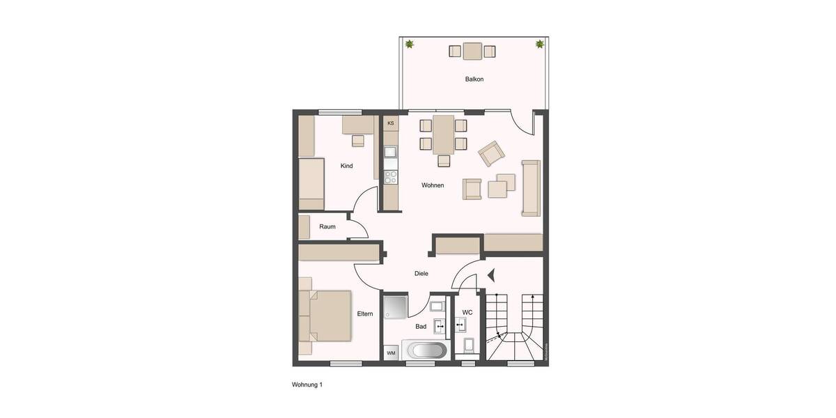 Etagenwohnung Leipzig Großzschocher - 3 Zimmer, 71 m&sup2;, 329.990&euro; | Angebot:26358722