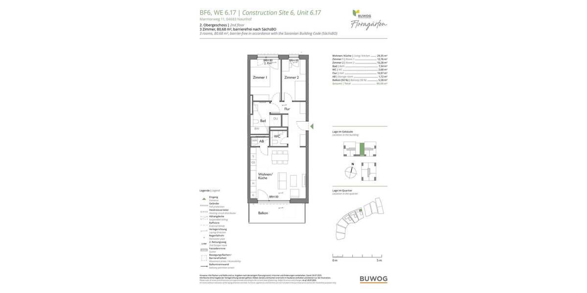 Etagenwohnung Naunhof - 3 Zimmer, 80 m&sup2;, 399.000&euro; | Angebot:26003599