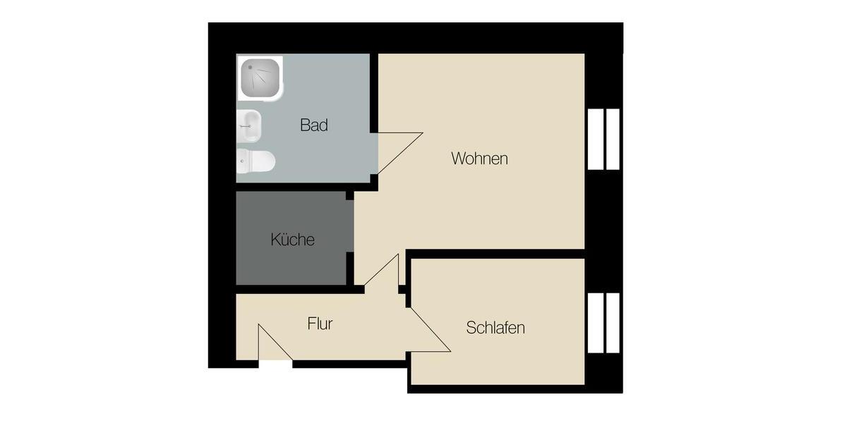 Etagenwohnung Borna - 2 Zimmer, 59 m&sup2;, 450&euro; | Angebot:25790172