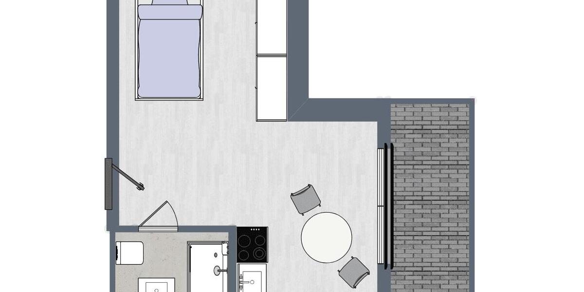 Etagenwohnung Leipzig Süd - 1 Zimmer, 35 m&sup2;, 569&euro; | Angebot:25753397