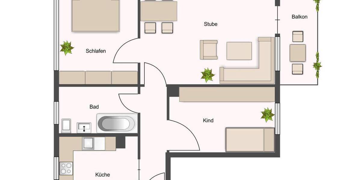 Etagenwohnung Leipzig Leutzsch - 3 Zimmer, 58 m&sup2;, 115.000&euro; | Angebot:26657058