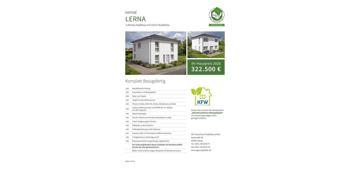 Mehrfamilienhaus, Wohnhaus Leipzig Lützschena-Stahmeln - 6 Zimmer, 133 m&sup2;, 520.320&euro; | Angebot:26359709