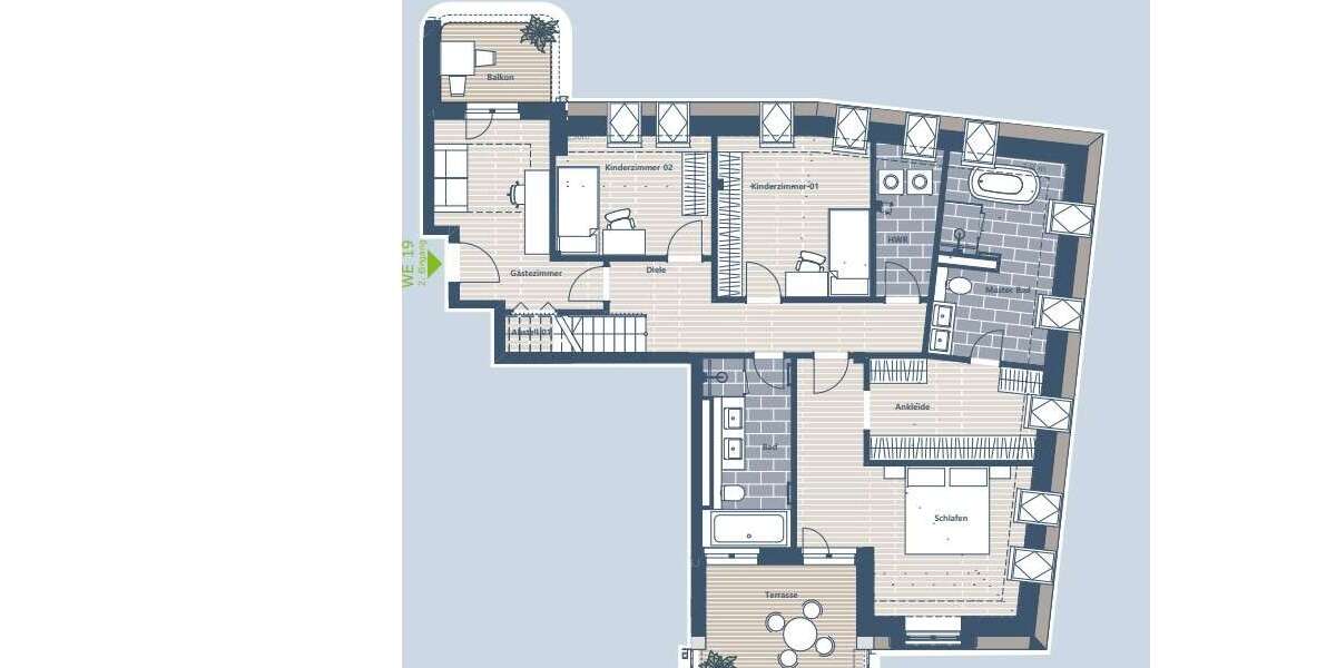Über 190 m² große Penthouse-Wohnung in Bestlage ! 5 zimmer