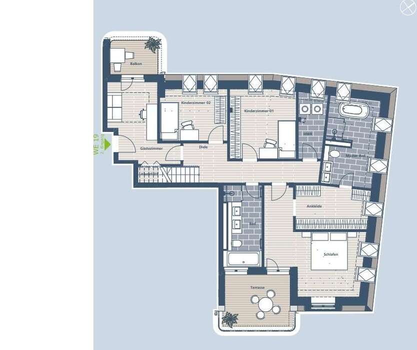 Über 190 m² große Penthouse-Wohnung in Bestlage ! 5 zimmer