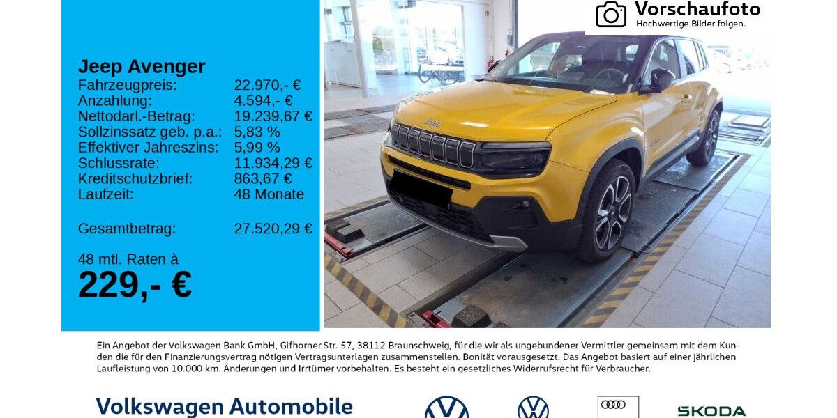 Jeep Avenger 18.226 km 22.970 &euro; Leipzig 04277