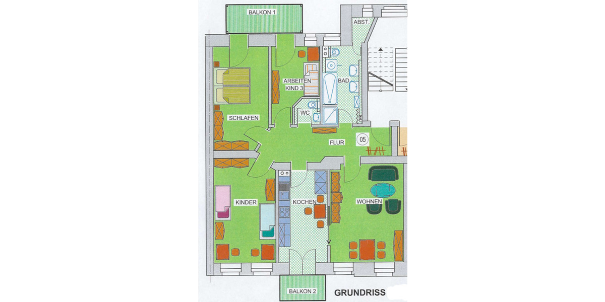 Etagenwohnung Leipzig Nordwest - 4 Zimmer, 99 m&sup2;, 269.000&euro; | Angebot:25850165