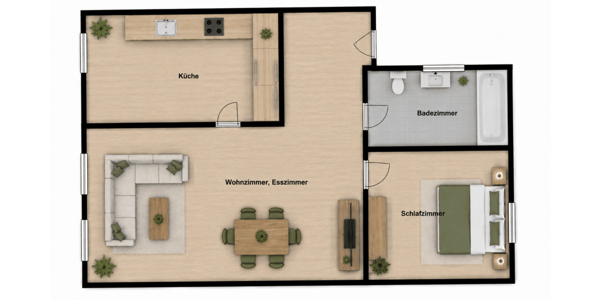 Etagenwohnung Leipzig Volkmarsdorf - 2 Zimmer, 54 m&sup2;, 90.000&euro; | Angebot:26555599