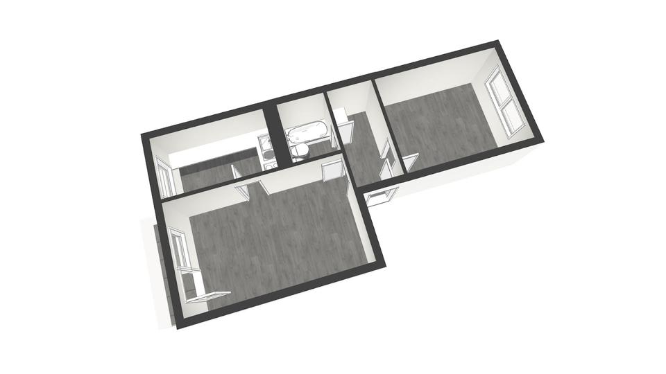 Etagenwohnung Leipzig Lausen-Grünau - 2 Zimmer, 56 m&sup2;, 434&euro; | Angebot:26587852