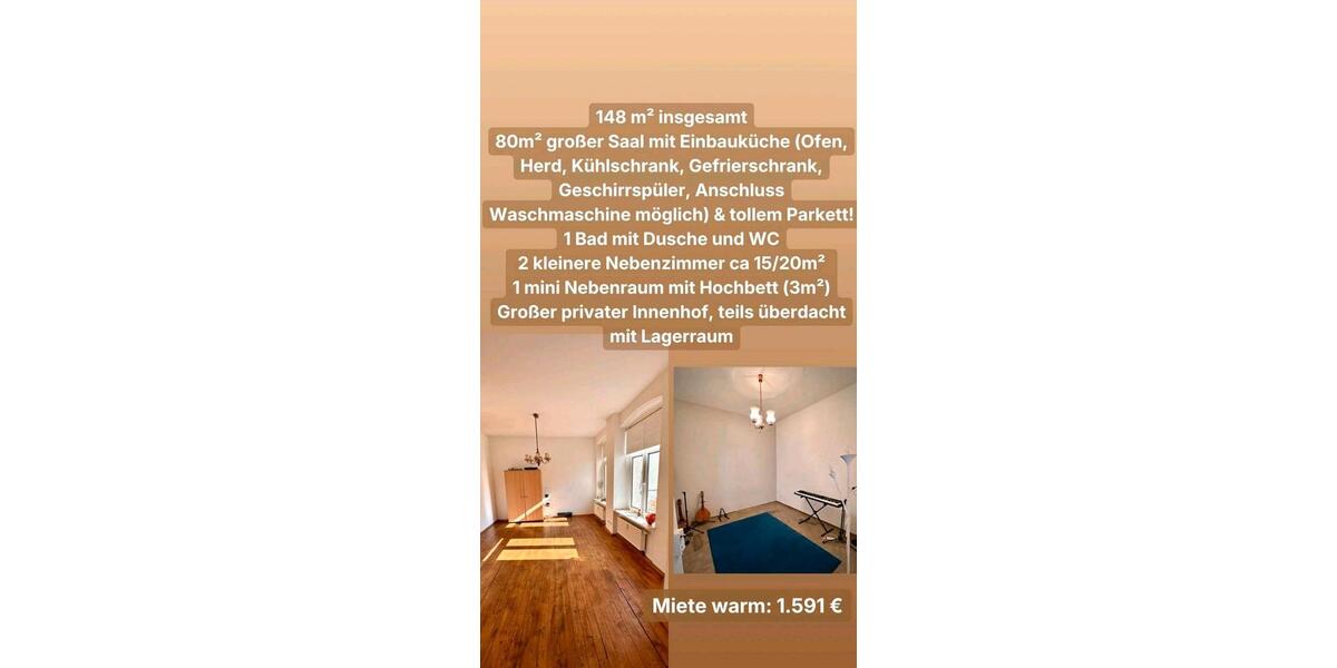 Erdgeschoßwohnung Leipzig Altwest - 3 Zimmer, 150 m&sup2;, 1.922&euro; | Angebot:25648404