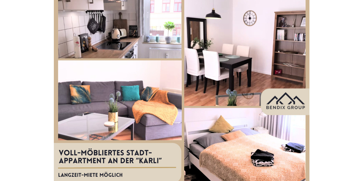 Voll möblierte, gemütliche Wohnung in der Süd-Vorstadt Nähe KarLi 2 zimmer