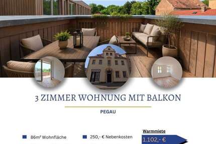 Wohnung Pegau - 3 Zimmer, 86 m&sup2;, 852&euro; | Angebot:26833595