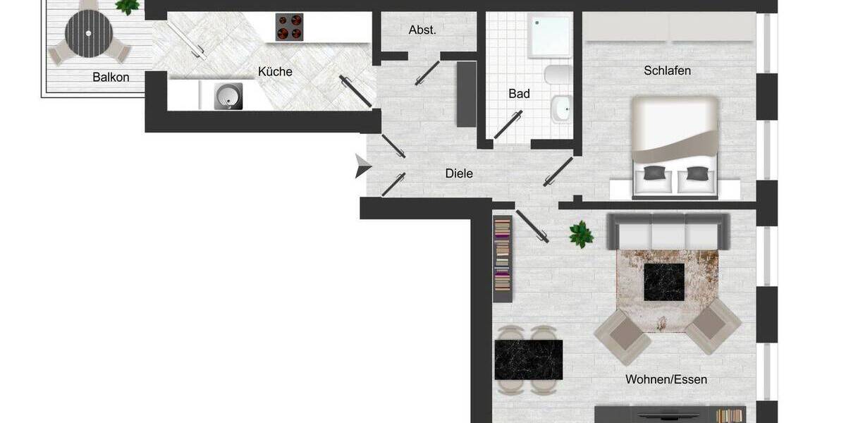 Etagenwohnung Leipzig Gohlis-Mitte - 2 Zimmer, 52 m&sup2;, 149.000&euro; | Angebot:26401975