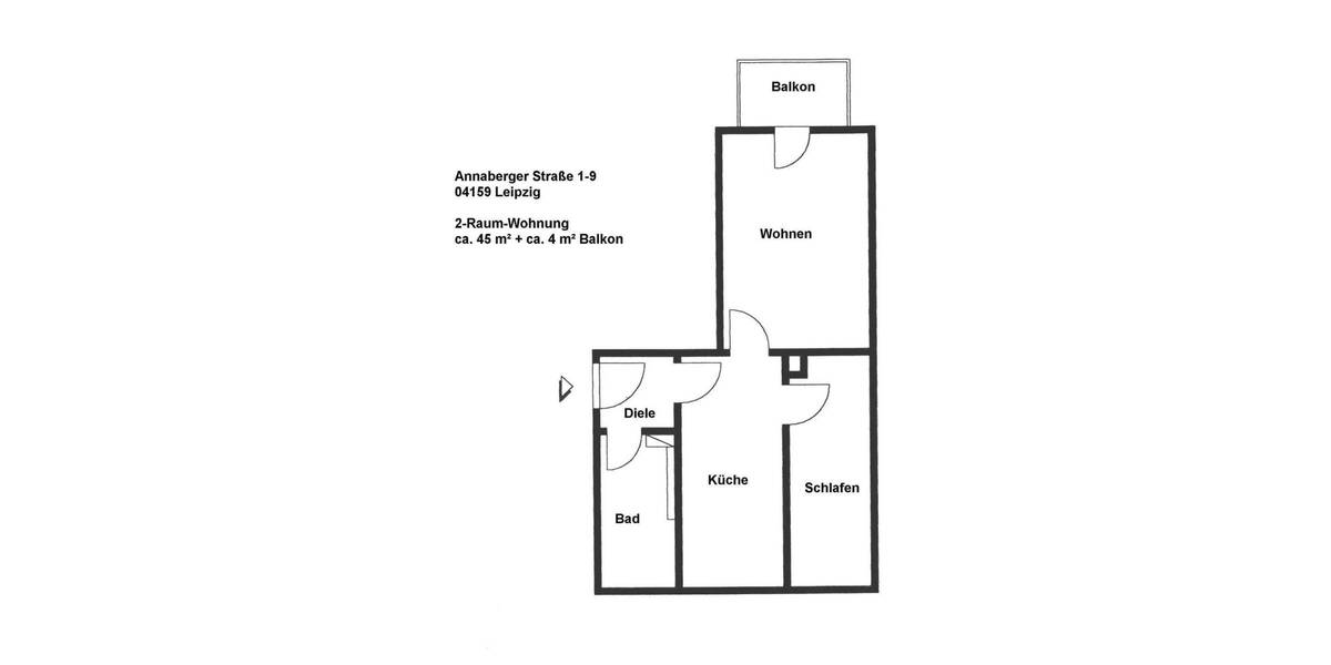 Möckern...2-Raum-Whg. mit Balkon+Eckwanne! 2 zimmer